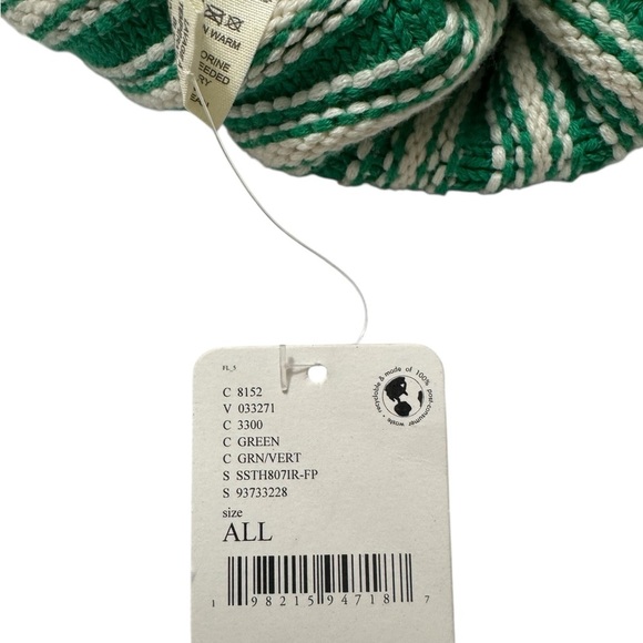 Free People Green and White Striped Beanie - Picture 3 of 4